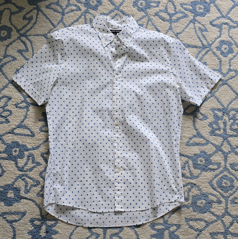 Michael Kors White Shirt with Blue Dots